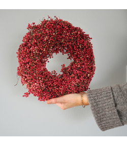Rosa peberkornkrans Ø30. Kranse til efteråret.