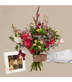 smuk buket med gladiolus.