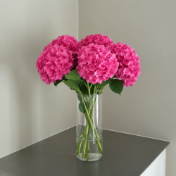 Bundt med 5 stilke pink hortensia
